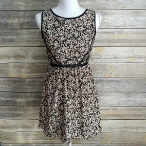 THREE PINK HEARTS Juniors Womens Floral Dress‎ sundress Black